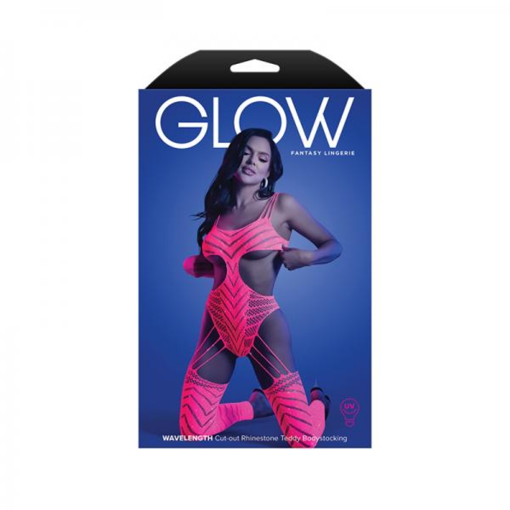 Fantasy Lingerie Glow Wavelength UV Reactive Teddy - Stunning Bodystocking