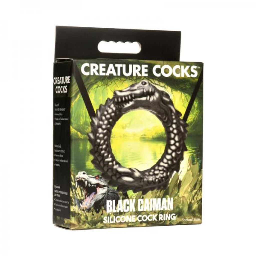 Black Caiman Silicone Cock Ring