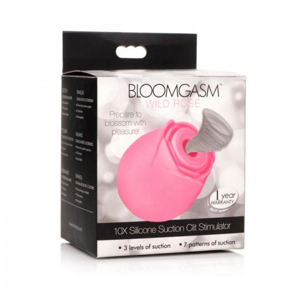 Bloomgasm 10x Wild Rose Silicone Suction Clit Stimulator - Pink