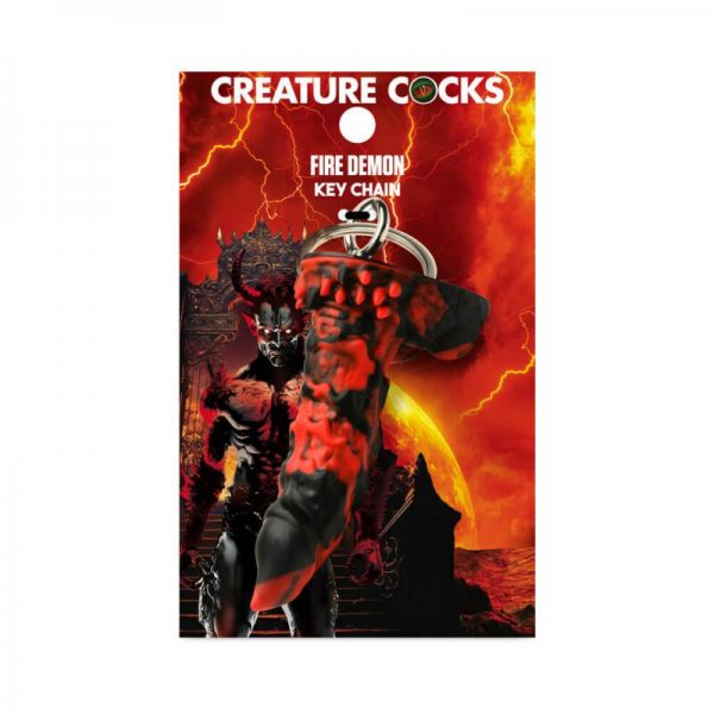 Creature Cocks Fire Demon Keychain - Gag & Joke Gifts