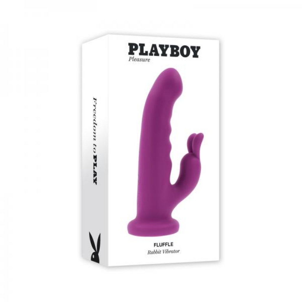 Playboy Fluffle Rechargeable Vibrating Dual Stimulator – Silicone Purple