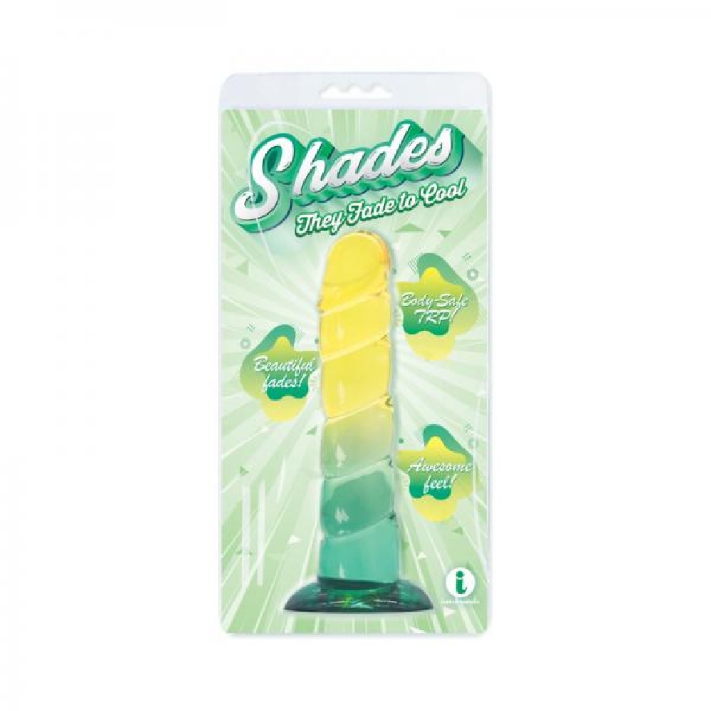 Shades Swirl 7.5 In. Dildo - Yellow/Mint