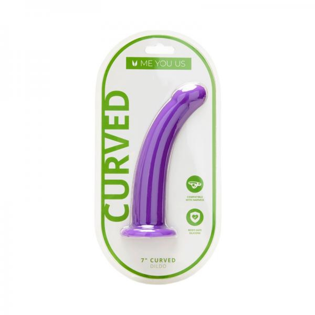 Me You Us 7 In. Curved Silicone Dildo Purple - Realistic Dildos & Dongs