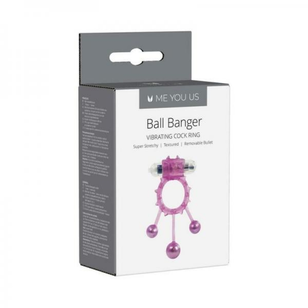 Me You Us Ball Banger Cock Ring Purple - Couples Vibrating Penis Rings