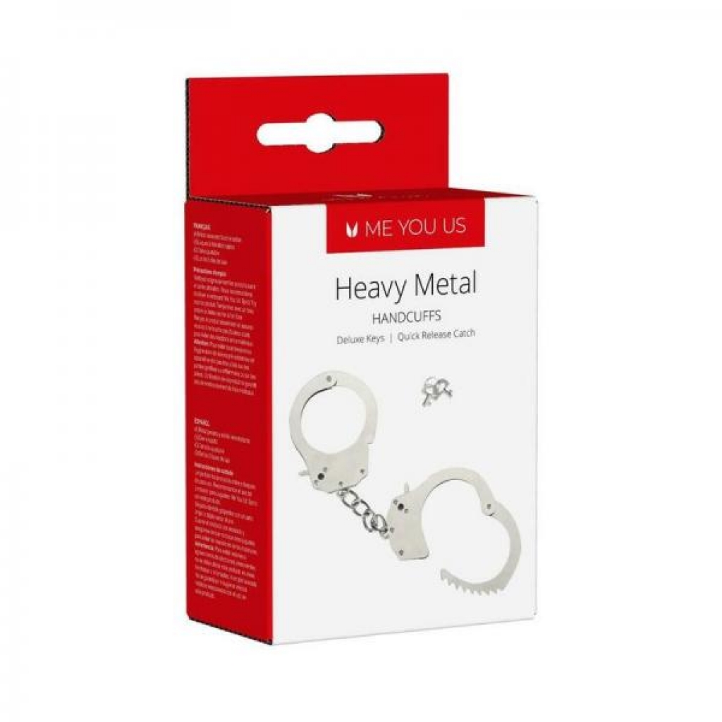 Me You Us Heavy Metal Handcuffs Silver - Handcuffs