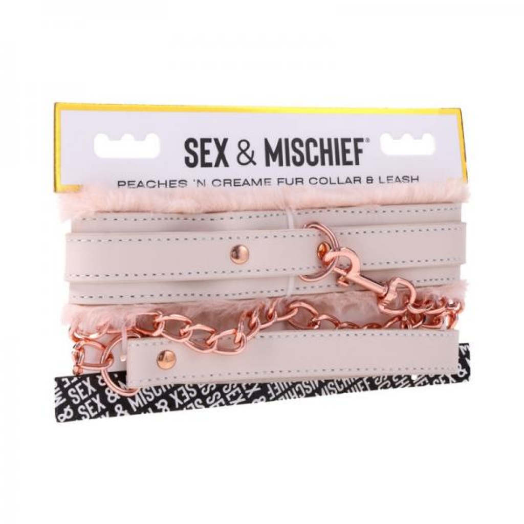 Sportsheets Peaches 'n Cream Fur Collar & Leash