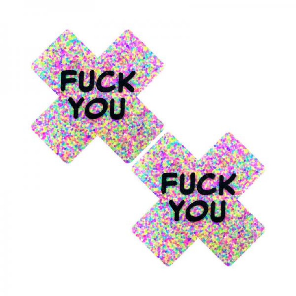 Neva Nude F*ck You Sprankles 3d Neon Blacklight X Factor Nipple Pasties - Pasties, Tattoos & Accessories