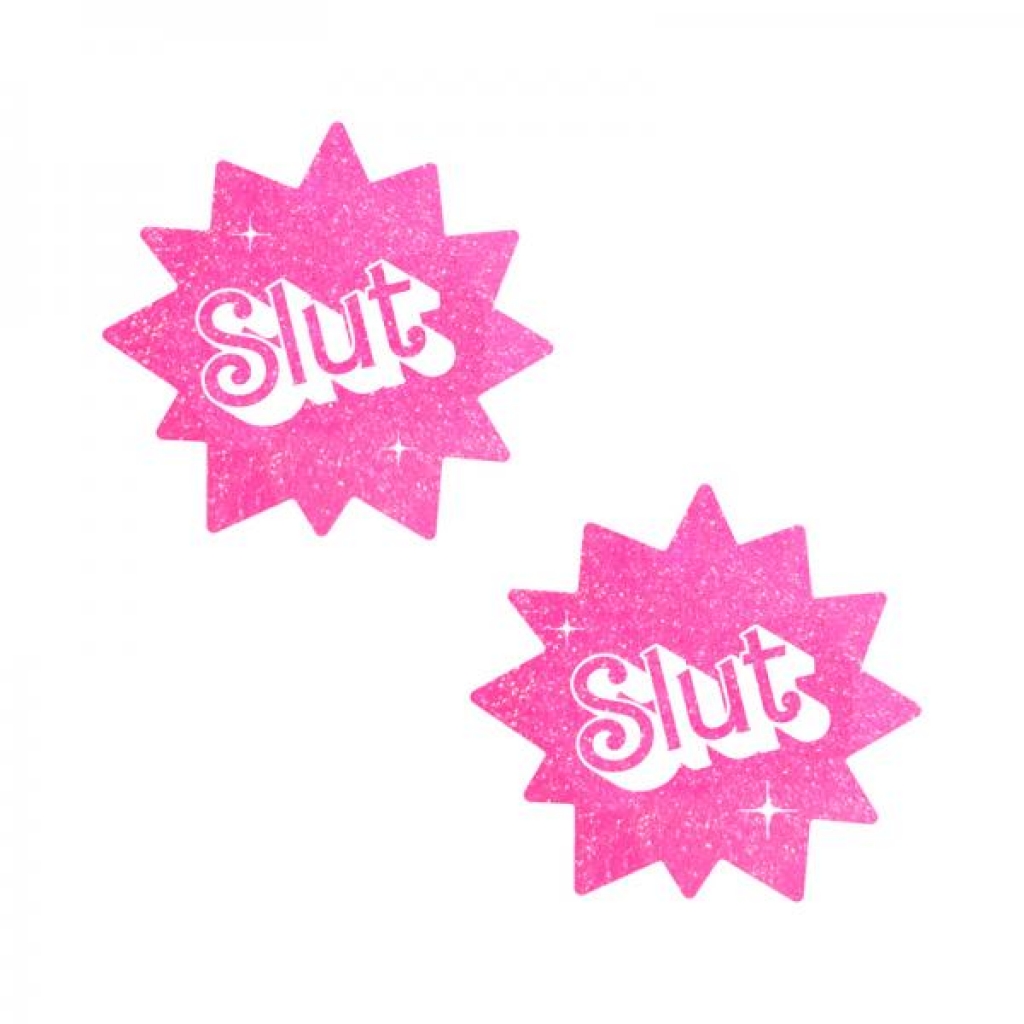 Neva Nude Barbie Babe Sassy Slut Uv Pink Glitter Nipple Pasties - Pasties, Tattoos & Accessories