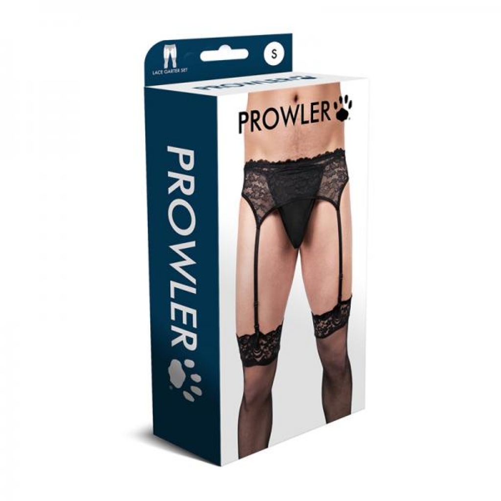 Prowler Lace Garter Set Black S