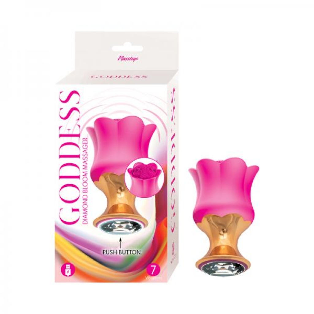 Goddess Diamond Bloom Massager Fushcia - Palm Size Massagers