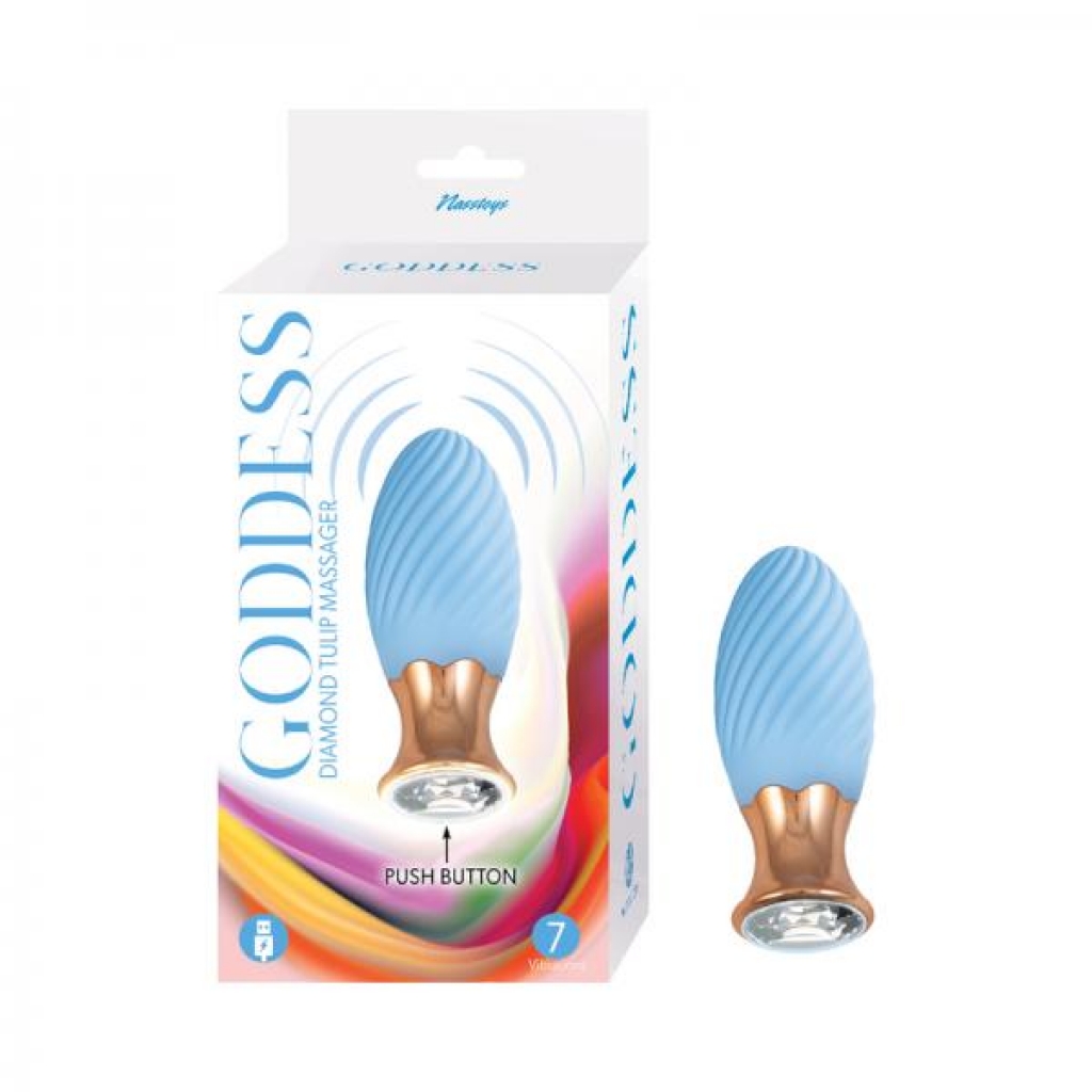 Goddess Diamond Tulip Massager Blue - Palm Size Massagers