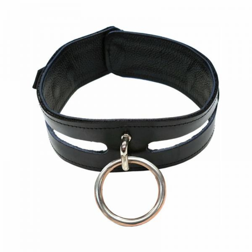 Rouge Leather Fashion Collar - Black