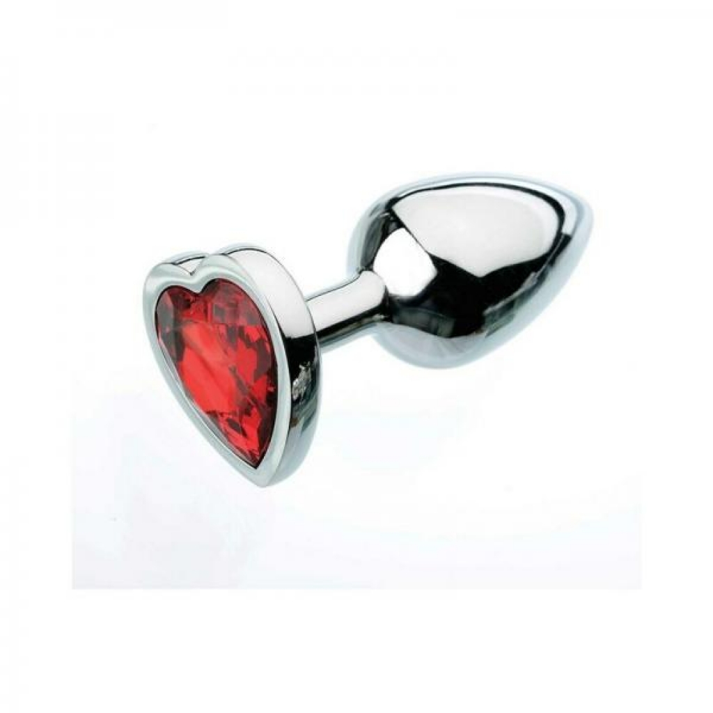 Adam & Eve Red Hearts Gem Anal Plug Small - Anal Plugs