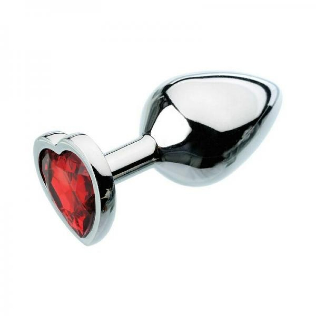 Adam & Eve Red Hearts Gem Anal Plug Medium - Anal Plugs