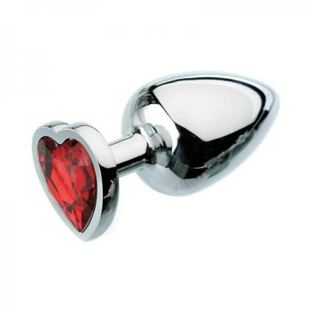 Adam & Eve Red Hearts Gem Anal Plug Large - Anal Plugs