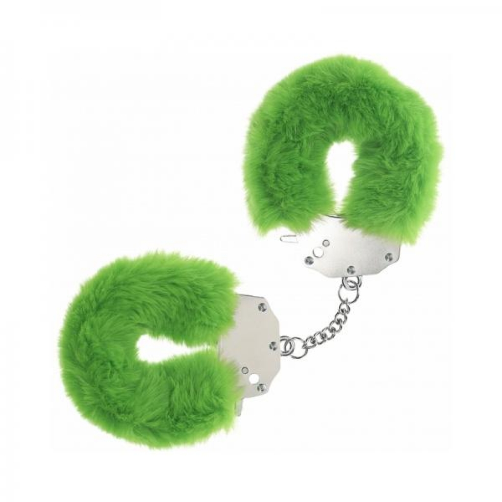 Ouch! Green Heavy-duty Fluffy Handcuffs for Enthusiastic Play