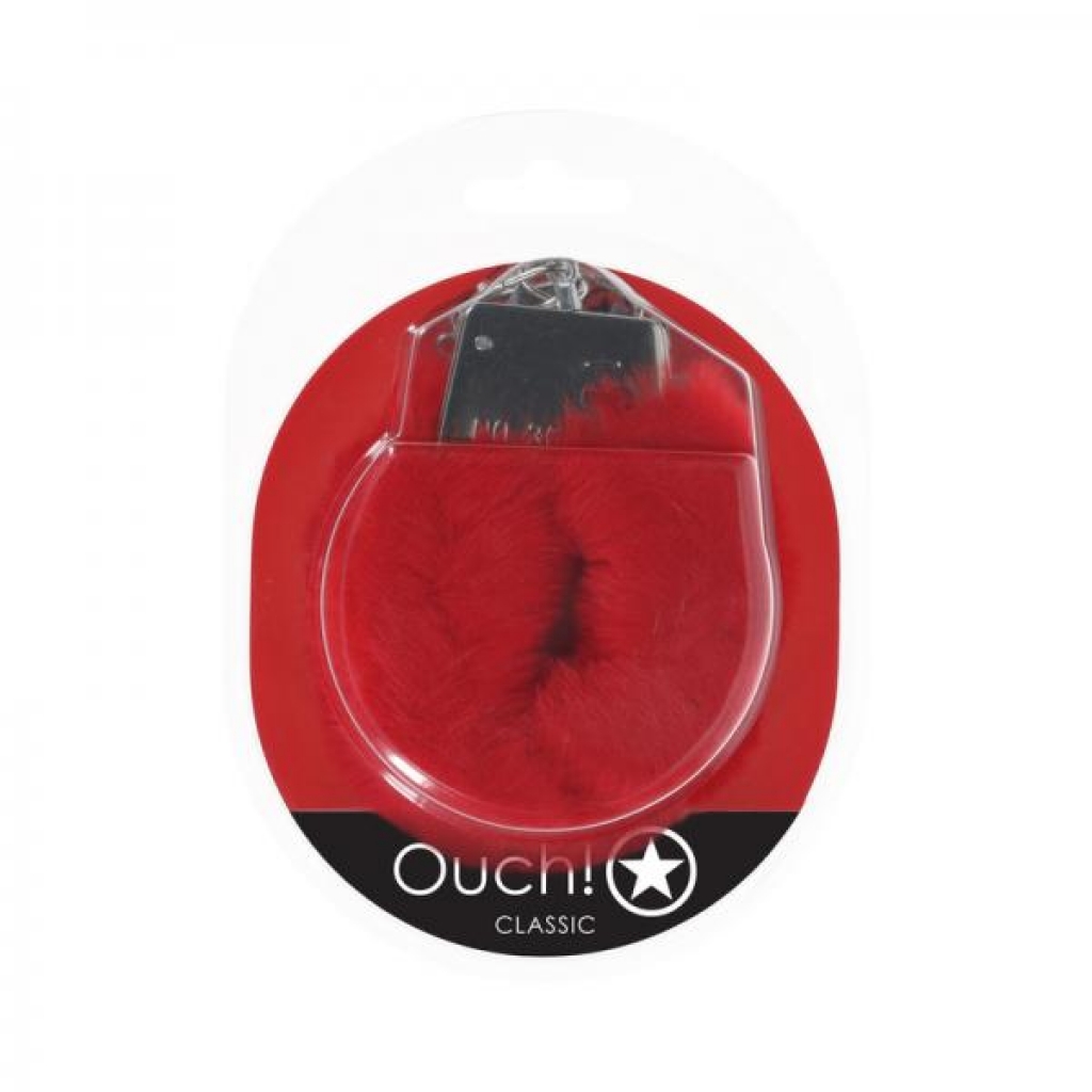 Ouch! Classic Fluffy Handcuffs - Red