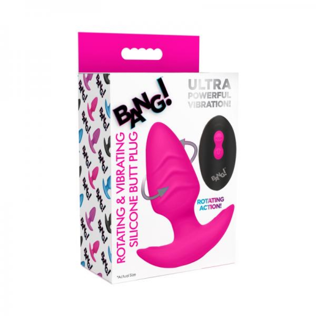 Remote-Controlled Pink Rotating & Vibrating Silicone Butt Plug