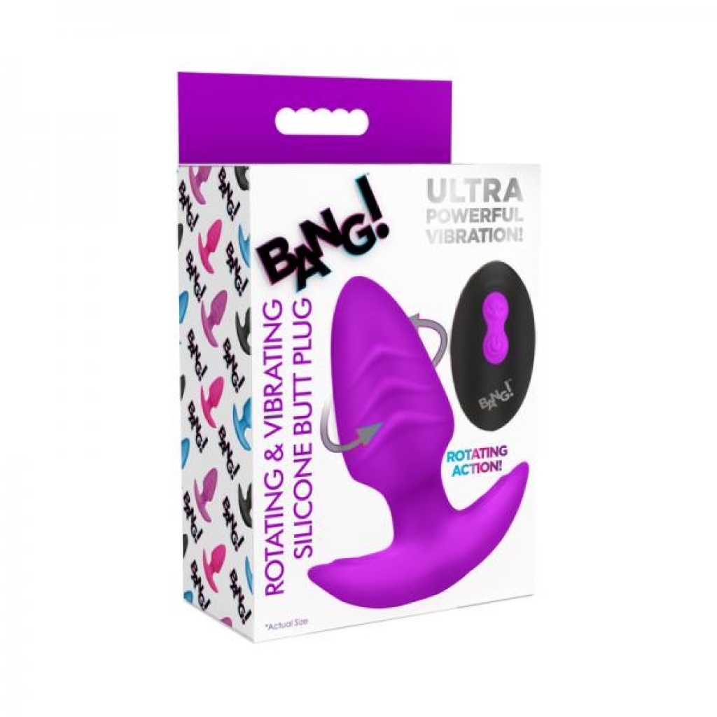 Remote-Controlled Rotating & Vibrating Butt Plug - Elegant Purple