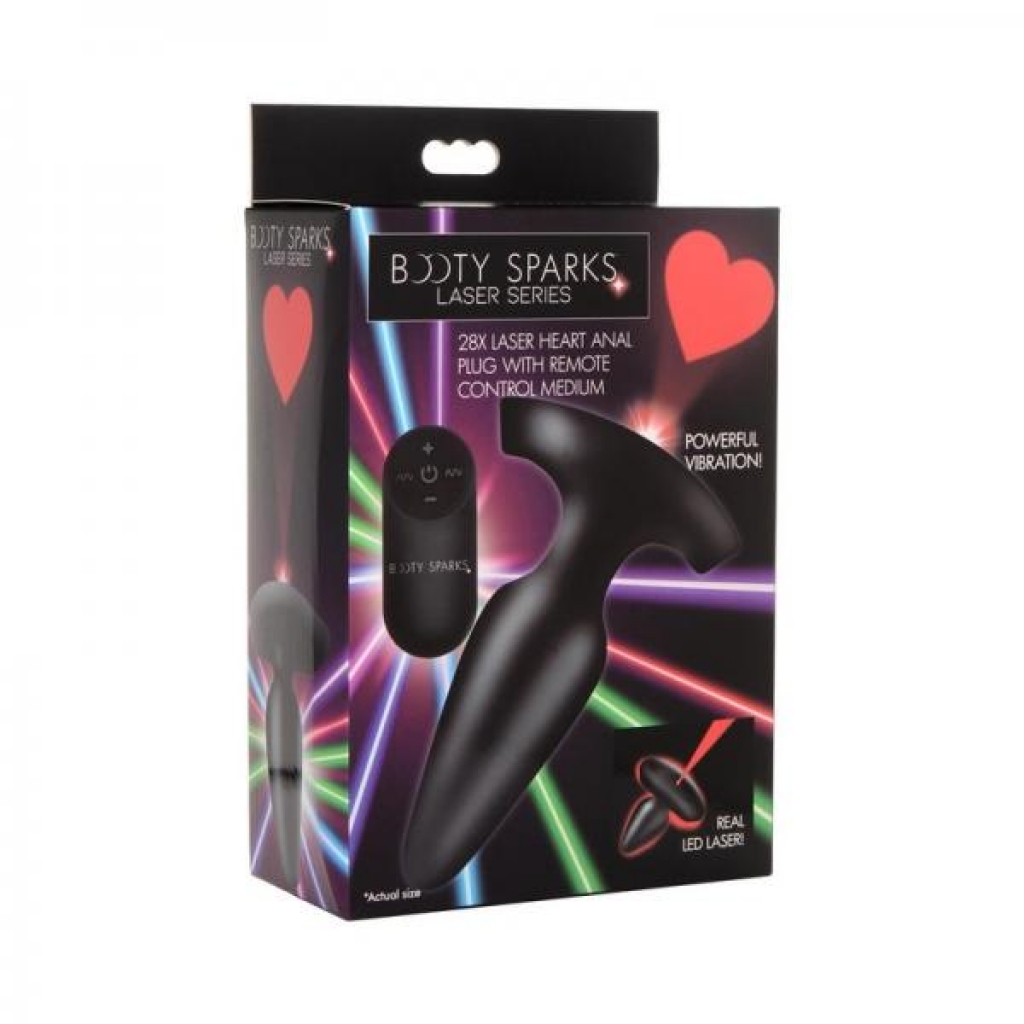 Booty Sparks Laser Heart Anal Plug With Remote in Medium