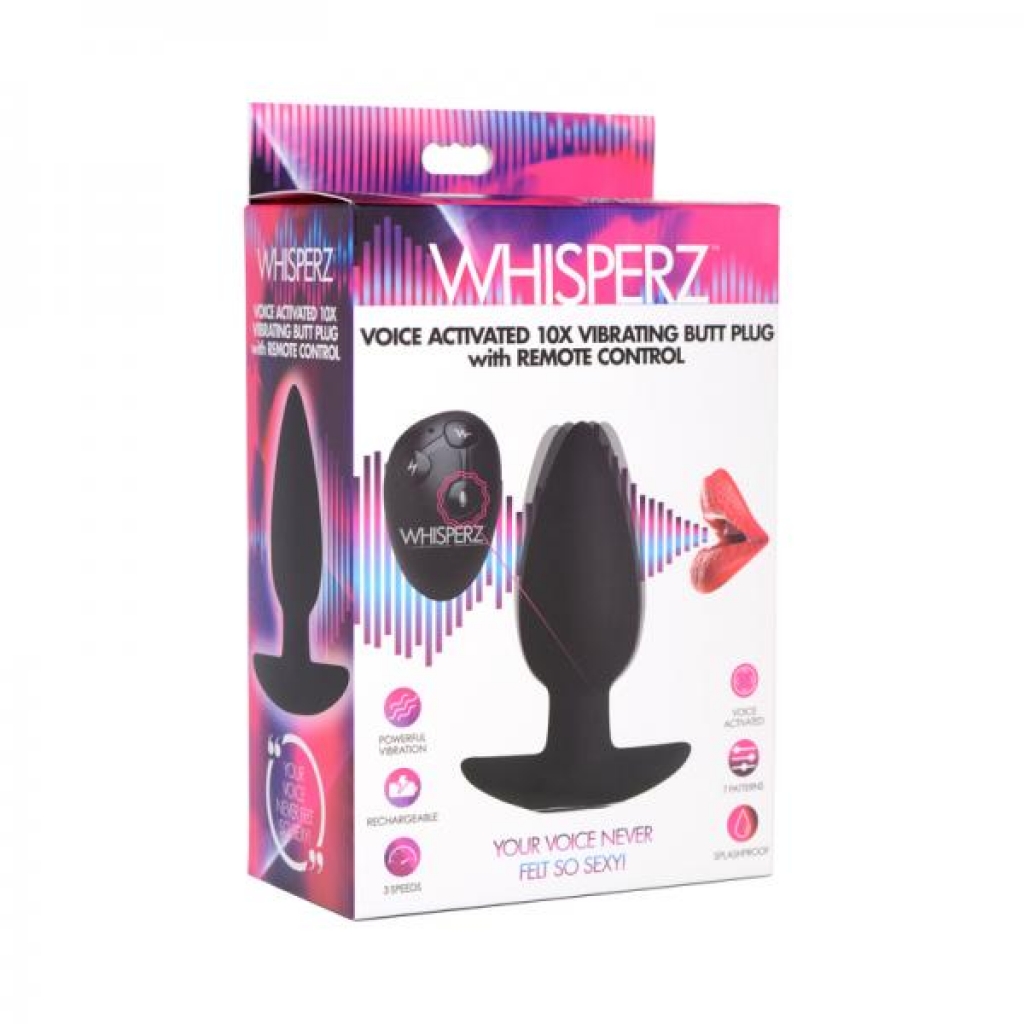 Whisperz Voice Activated 10x Vibrating Butt Plug with Remote Control