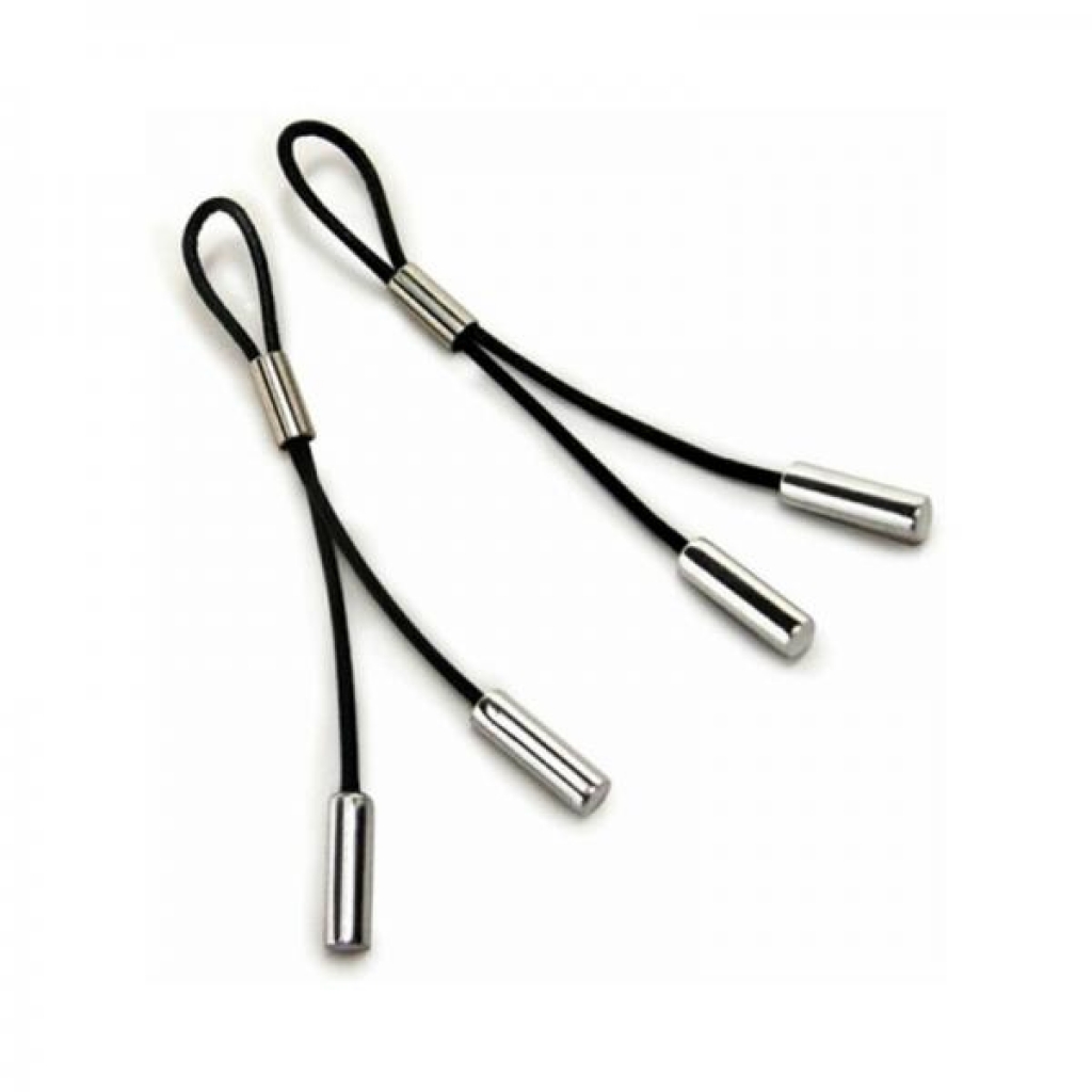 Crave Leather Nipple Tassels Black/Silver - Elegant Pleasure Accessories