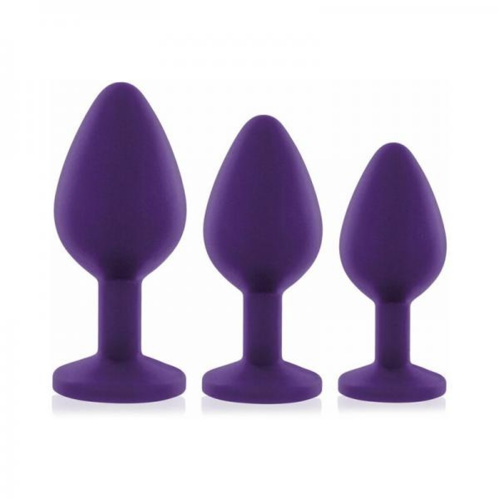 Rianne S 3-Piece Gemstone Booty Plug Set - Purple